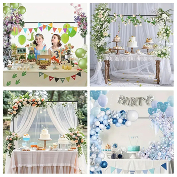 Ρυθμιζόμενη βάση τράπεζας με τόξο για κρέμασμα λουλουδιών και μπαλονιών, κατάλληλη για εορταστικά πάρτι — Υλικό: Σίδηρος; Στυλ: Μοντέρνο; Κατηγορία: Εξοπλισμός διαμόρφωσης χώρου; Εφαρμογή: Κρέμασμα λουλουδιών και μπαλονιών; Κατάλληλες γιορτές: Γενέθλια, Χρ