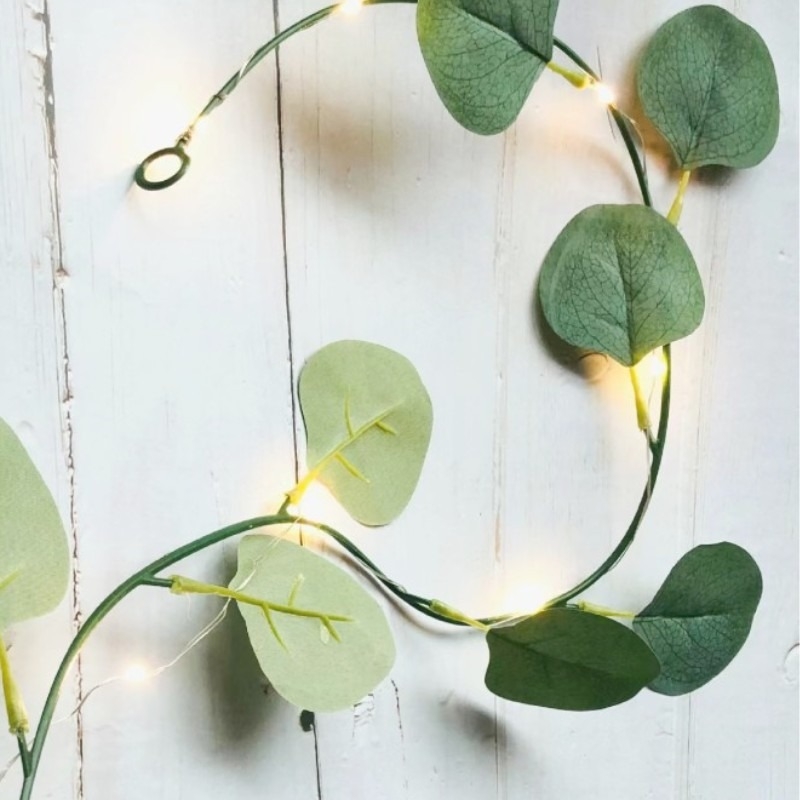 LED нишкови лампи с медна тел във форма на растение, 20 диода, 3V захранване от батерия, ръчно управление