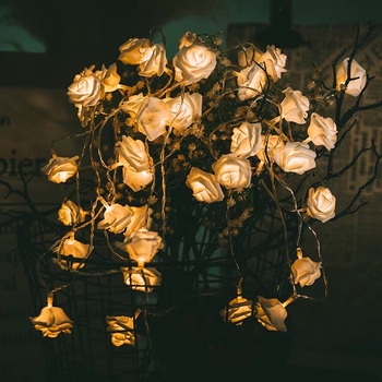 Rózsa alakú LED-sor – PE ház, nem állítható fényerő, feszültség ≤36V, esküvői és megkérdezési dekorációhoz