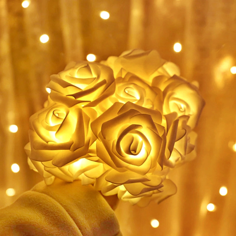 Rózsa alakú LED-sor – PE ház, nem állítható fényerő, feszültség ≤36V, esküvői és megkérdezési dekorációhoz