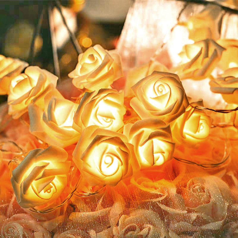 Rózsa alakú LED-sor – PE ház, nem állítható fényerő, feszültség ≤36V, esküvői és megkérdezési dekorációhoz