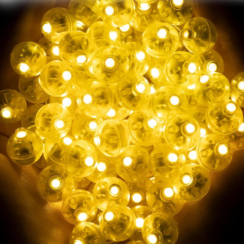 LED φουσκωτό μπαλόνι με φωτισμό – σετ 100 τεμάχια, μακρά διάρκεια, με διακόπτη, διακοσμητικό παιχνίδι, πλαστική κατασκευή