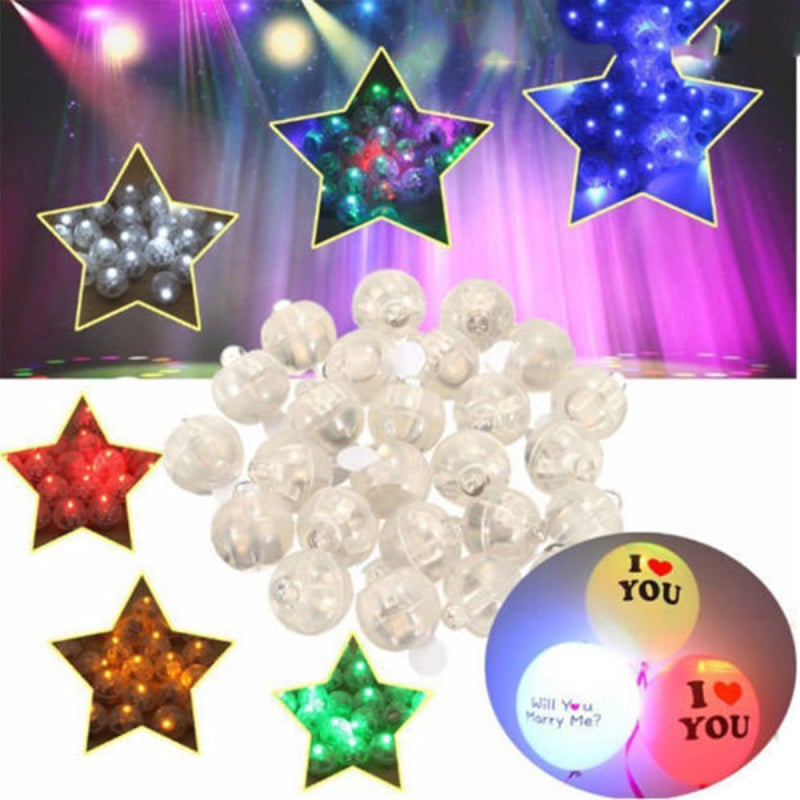 LED φουσκωτό μπαλόνι με φωτισμό – σετ 100 τεμάχια, μακρά διάρκεια, με διακόπτη, διακοσμητικό παιχνίδι, πλαστική κατασκευή