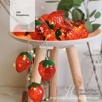 LED φράουλα-σχήματος φωτεινή αλυσίδα για χριστουγεννιάτικη διακόσμηση — για φωτογραφίες, 20 LED, 3V, IP44, 2000 lm, τροφοδοσία με μπαταρίες