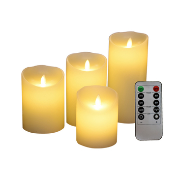 Elektroniskā LED svecīte ar 10 taustiņu attālo vadību, cilindriska parafīna svece