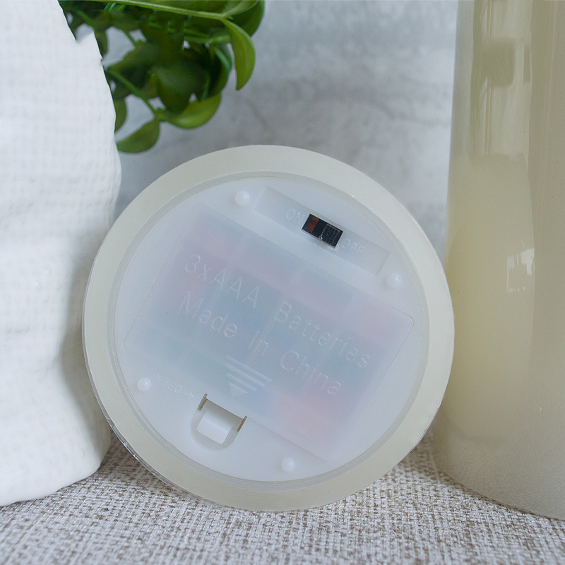 Elektroninė LED žvakė su 10 mygtukų nuotoline valdymu, cilindrinė parafininė žvakė