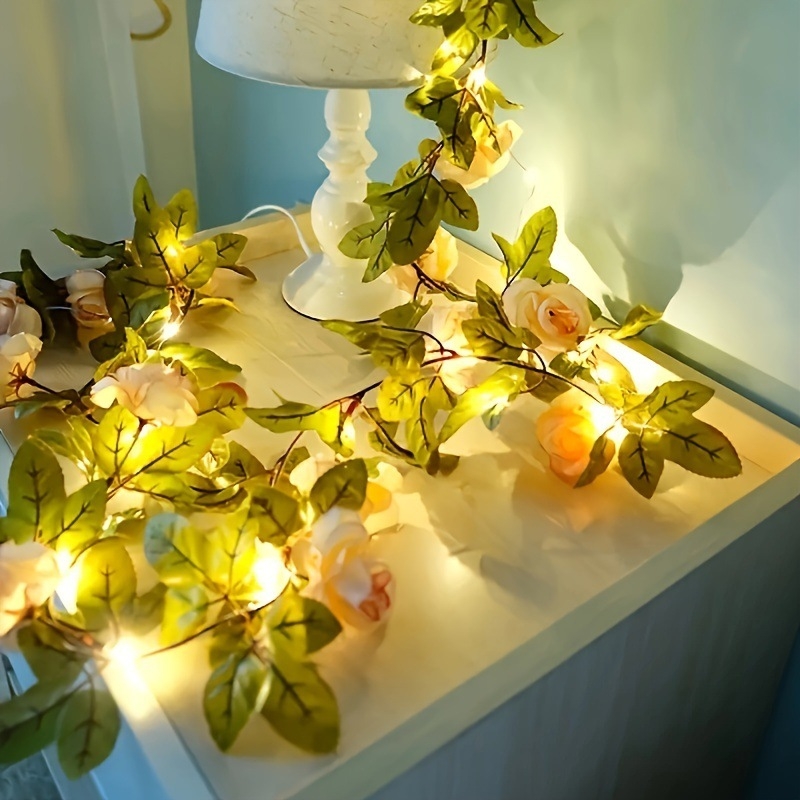 Napelemes LED rózsa alakú dekoratív fényfüzér kerthez – IP44, 0.6W, 2V, akkumulátoros és napelemes működés