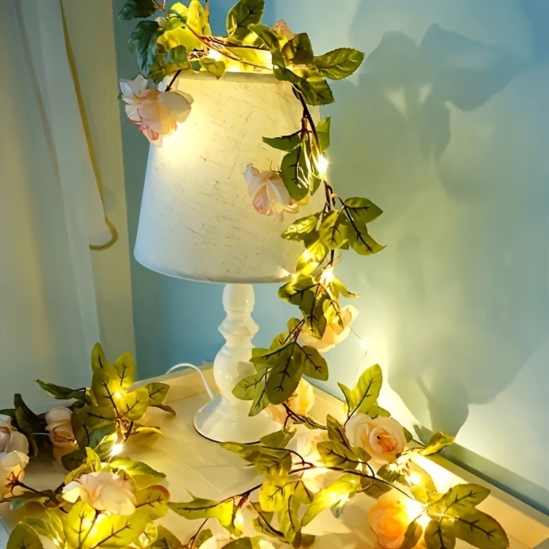 Napelemes LED rózsa alakú dekoratív fényfüzér kerthez – IP44, 0.6W, 2V, akkumulátoros és napelemes működés