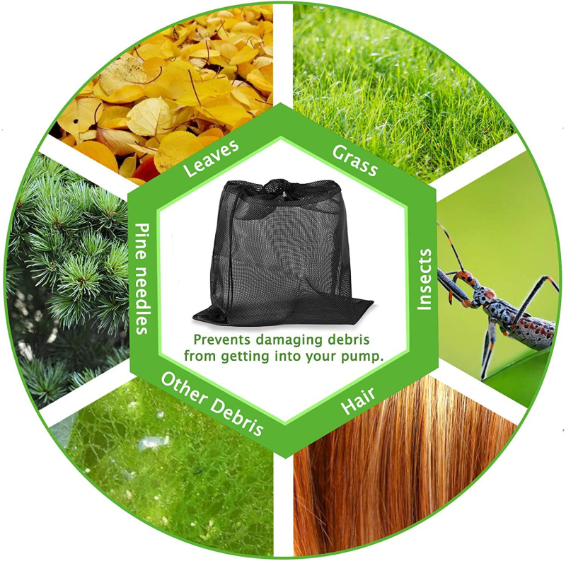 Tvenkinio siurblio filtras maišelis — vandeniui atsparus, patvarus, atsparus senėjimui, medžiaga: Stripe Fiber