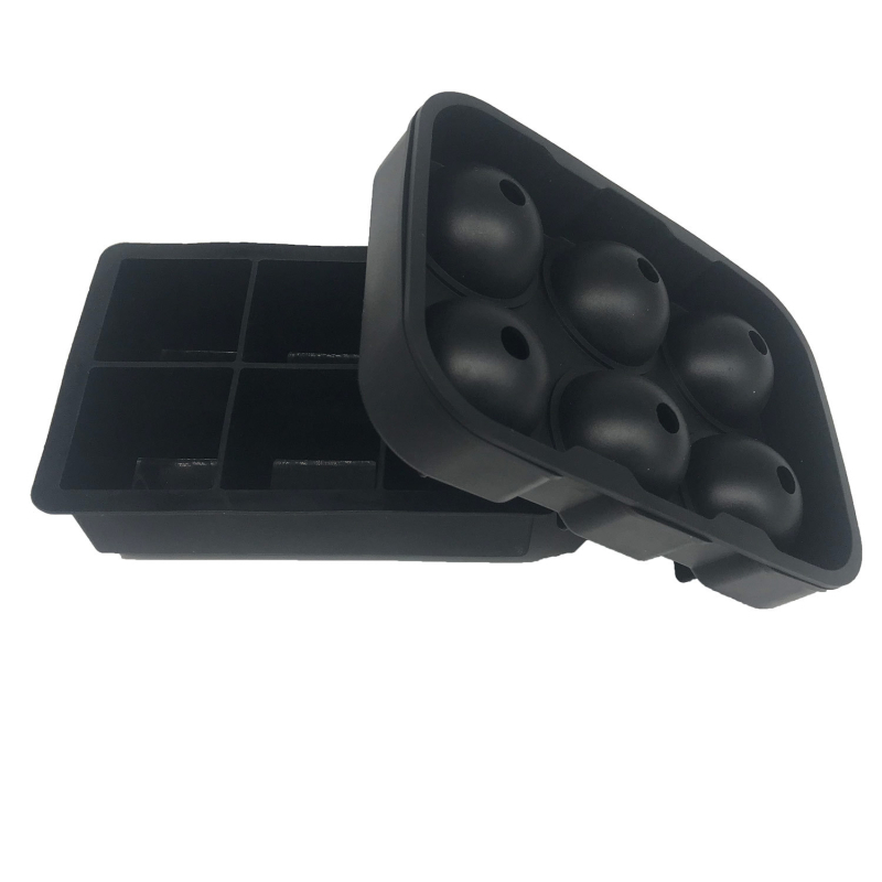 Силиконова формичка за лед с капак — квадратни и кръгли форми, капацитет 85 ml, бързо замразяване и лесно отделяне от формата.