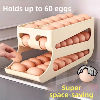 Πλαστικό κουτί αποθήκευσης αυγών, διπλού επιπέδου, για την πόρτα του ψυγείου, διατηρεί τα αυγά φρέσκα, φορητό