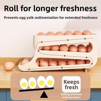 Πλαστικό κουτί αποθήκευσης αυγών, διπλού επιπέδου, για την πόρτα του ψυγείου, διατηρεί τα αυγά φρέσκα, φορητό