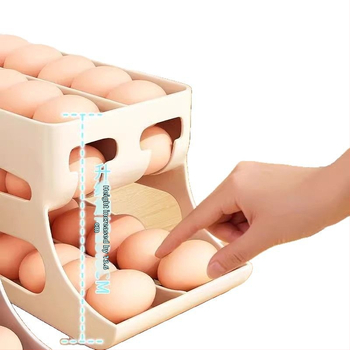Πλαστικό κουτί αποθήκευσης αυγών, διπλού επιπέδου, για την πόρτα του ψυγείου, διατηρεί τα αυγά φρέσκα, φορητό