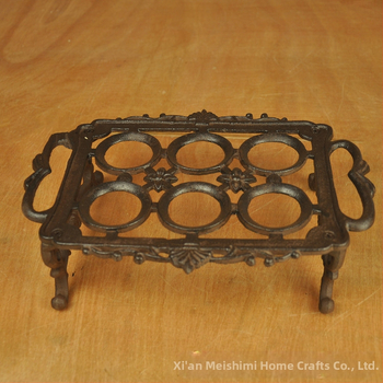 Δίσκος αυγών από χυτοσίδηρο, επιτραπέζιος, με σχέδιο από σιδερένιες ίνες, ευρωπαϊκό-αμερικανικό κλασικό στυλ