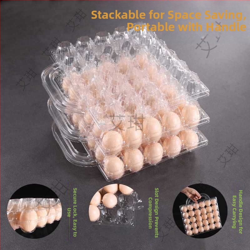 Ръчно преносима пластмасова кутия за яйца с прозрачно блистерно опаковане