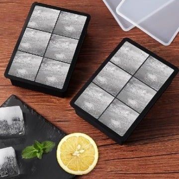 Силиконова 6-камерна тава за лед с капак, 300 ml, хранителен клас, за DIY пудинг и ледени лакомства