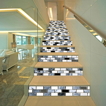 Dekoratív lépcső matrica készlet – 13 db PVC, mintázat 5975029459, szennyeződés elleni védelem és dekoráció