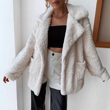 Moteriškas paltas iš poliesterio ir spandekso - ilgomis rankovėmis, vidutinio ilgio, rudens laisvalaikio stilius