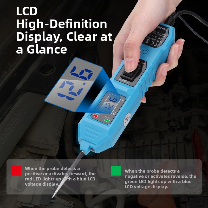 Автомобилен тестер за електрическа верига с цифров дисплей, DC12V, -20 до 50 °C, CNBJ-823