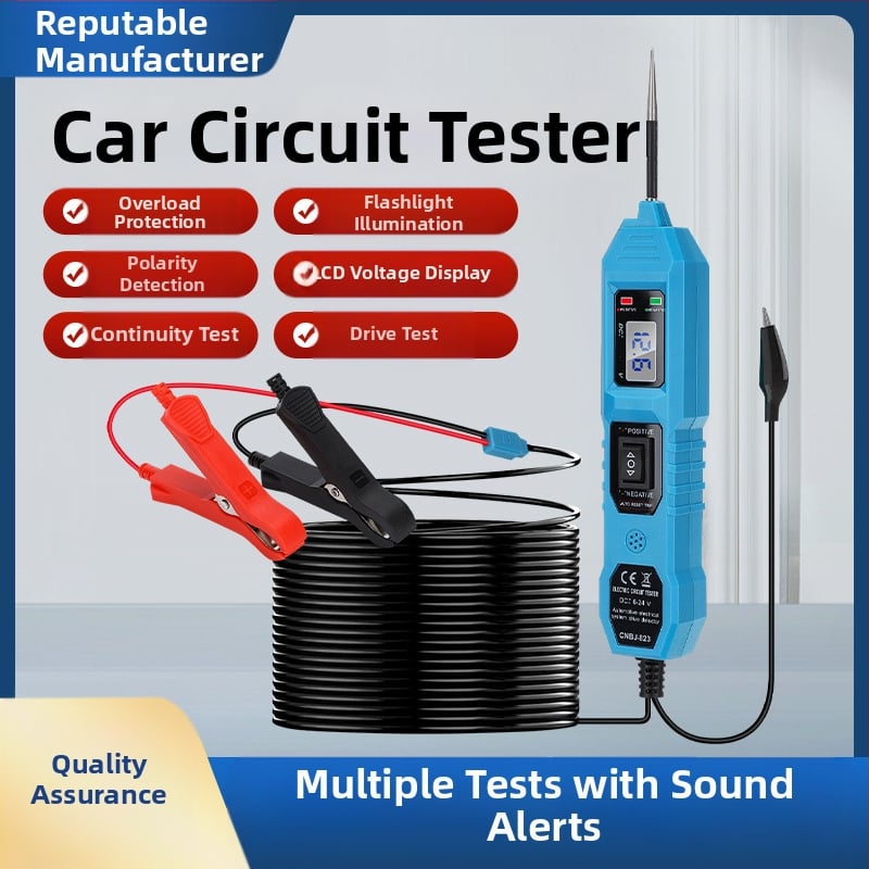 Automobilio elektros grandinių defektų detektorius ir elektros grandinių testeris su skaitmeniniu ekranu, DC12V, -20…50°C, CNBJ-823