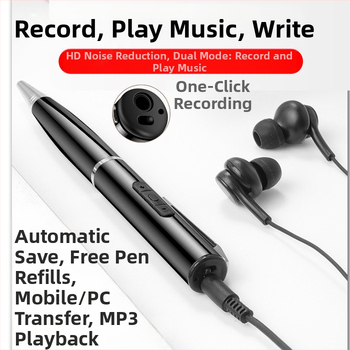 Καταγραφικό ήχου σε στυλό, εγγραφή με ένα κλικ, 5 ώρες εγγραφής, μεταφορά USB 2.0, υποστήριξη TF κάρτας