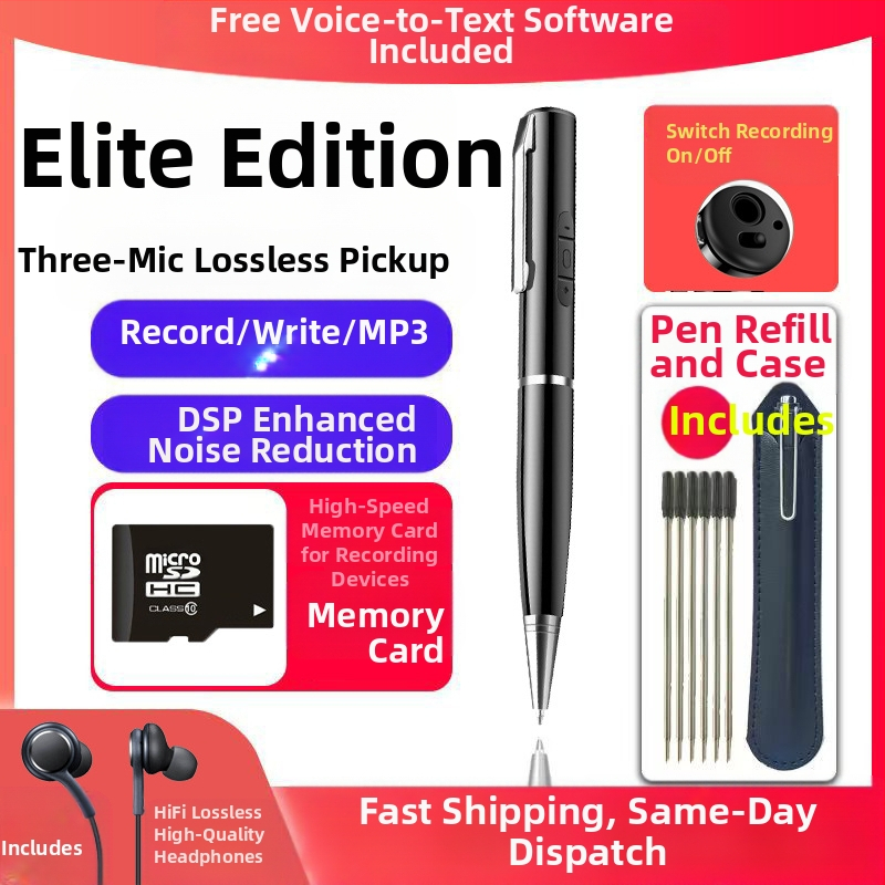 Καταγραφικό ήχου σε στυλό, εγγραφή με ένα κλικ, 5 ώρες εγγραφής, μεταφορά USB 2.0, υποστήριξη TF κάρτας