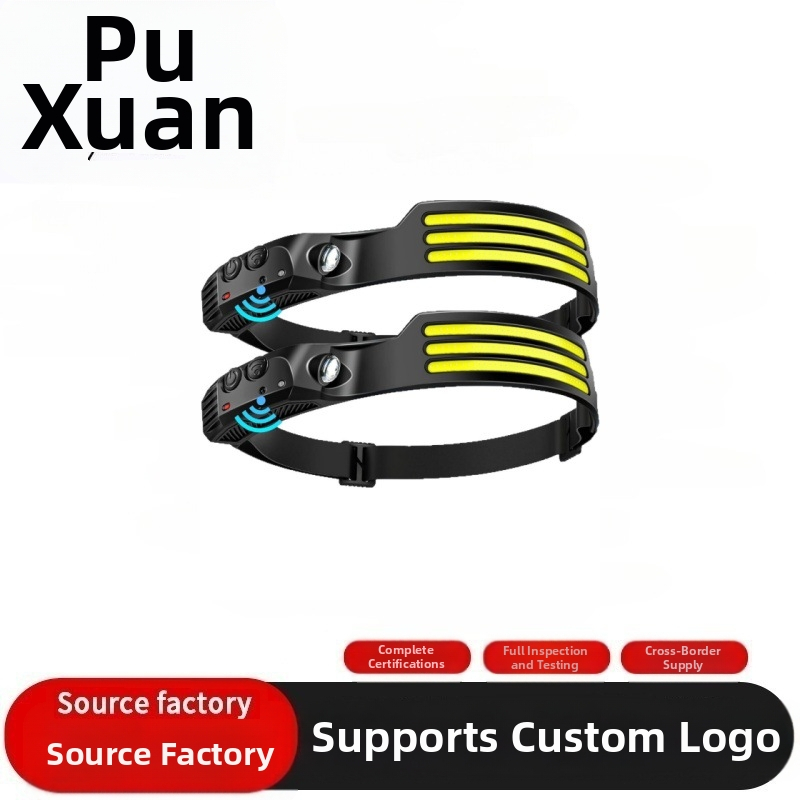 Silikoninė galvos lemputė su įkraunama šviesa, galvai skirtas darbo apšvietimas, dvigubas šviesos šaltinis (LED + lemputė), diapazonas 100–200 m