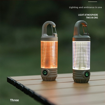 Kempinginė lemputė su USB įkrovimu ir raktų kilpele, YINGJU LY19, 3.7V, ABS korpusas