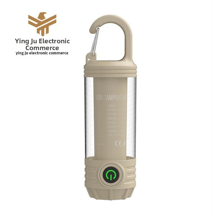 Kempinginė lemputė su USB įkrovimu ir raktų kilpele, YINGJU LY19, 3.7V, ABS korpusas