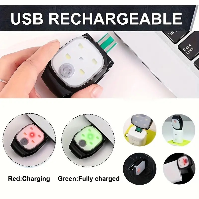 LED клип-светлина за къмпинг, USB презареждаем, 5 LED