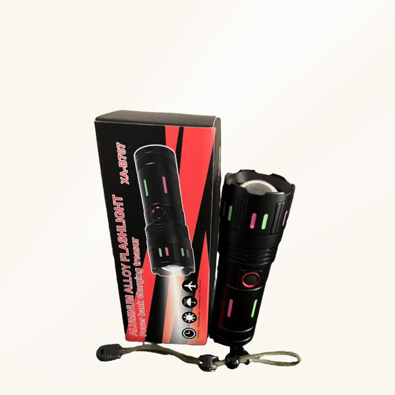 Kemping zseblámpa alumíniumötvözetből, 3600mAh, 20W, LED fényforrás, USB Type-C töltés