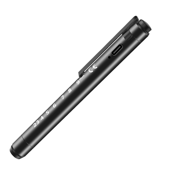 LED rašiklio šviesa SD-26 su USB įkrovimu ir dviejų šviesos šaltinių, aliuminio lydinio korpusas, medicininiam ir odontologijos naudojimui