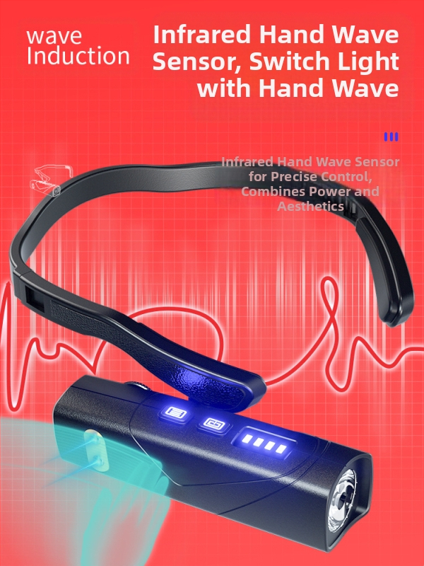 Čelovka s uchom na uchu, nabíjanie pohybovým senzorom, nastaviteľné dvojité svetlo, odnímateľné ľavé a pravé moduly, Rui gu