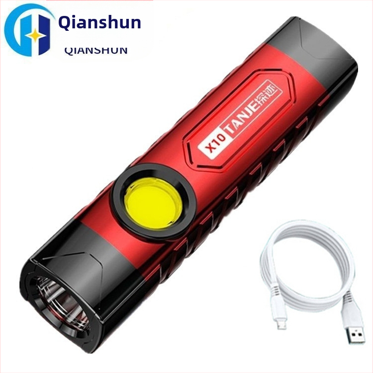 USB презареждащо LED фенерче с крушка + COB, 10W, 2400mAh, обхват 100-200 м, компактно преносимо мултифункционално