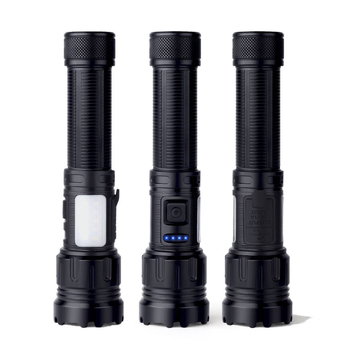 Φακός LED με τηλεσκοπικό ζουμ, φόρτιση Type-C, COB υψηλής φωτεινότητας, 30W, 1800mAh, αλουμινένιο κράμα, περιστροφή 360°, εμβέλεια 200–500m