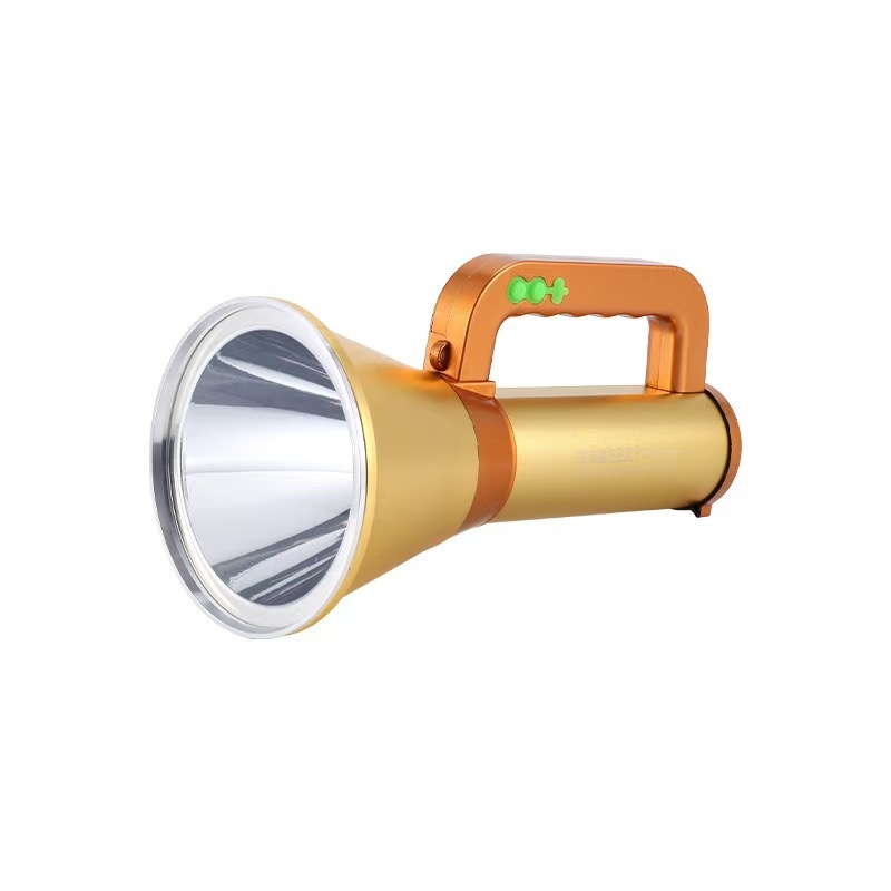 Alumíniumötvözetű LED keresőlámpa töltővel, kültéri vészvilágítás, 5200 mAh, 300 lm, hatótávolság akár 500 m