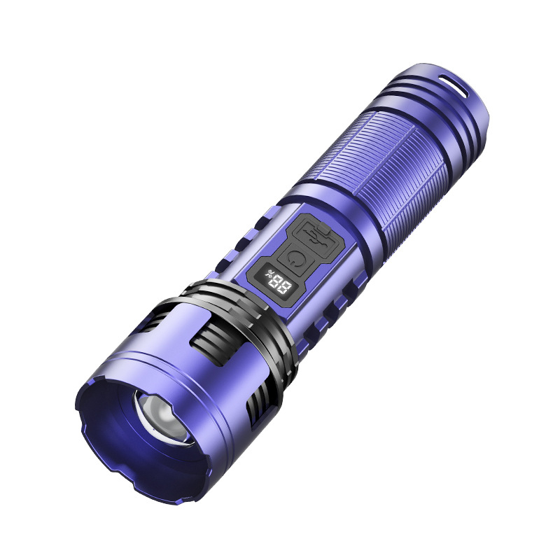 PIBINGO Wh-115b nešiojamas žibintuvėlis su teleskopiniu fokusu, 10W LED, 500 lm, 200 m spindulys, 18650 baterija, IP44