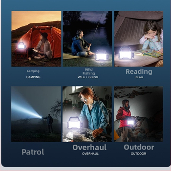 Ηλιακός εκτάκτου φωτισμού προβολέας με διπλές LED πηγές, φορητός φακός κάμπινγκ με χειροκίνητη λειτουργία, εξωτερικός φωτισμός ultra-λεπτός (εμβέλεια >500 μ, μπαταρία 1200 mAh)