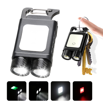 Φως μπρελόκ με COB LED, μαγνητικό εργασιακό φανάρι, USB επαναφορτιζόμενο, 5W, 800 mAh