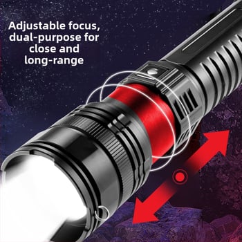 LED φακός εξωτερικής χρήσης: μπαταρία 5400 mAh, ισχύς 20W, εμβέλεια πάνω από 500 m, περιστροφή 360°, επαναφορτιζόμενος με Power Bank λειτουργία