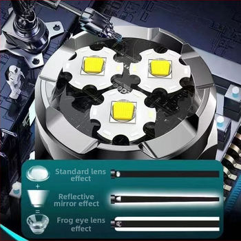 LED φακός καπέλου με 3 LED, μακριά δέσμη, 5W, φορητός και πολυλειτουργικός φακός