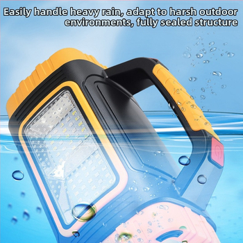 Χειροκίνητος ηλιακός LED φακός με πλευρικό φως, USB φόρτιση, ABS σώμα – 1200mAh, 10W, εμβέλεια 100–200 m