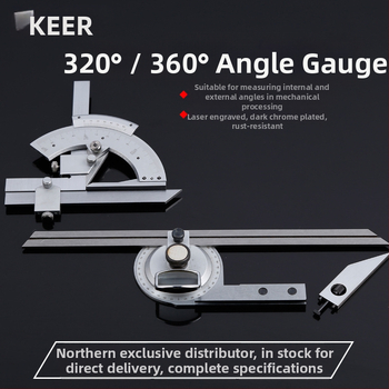 Γωνιόμετρο με χάρακα, κλίμακες 0-320° και 360°