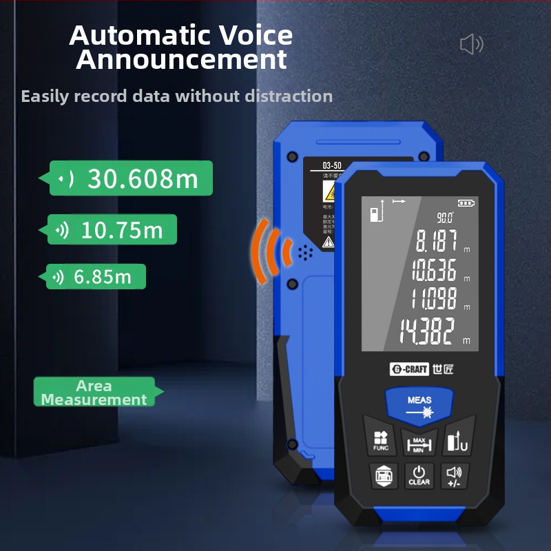 Лазерен измервателен далекомер World Craftsman — серия Laser measurement, тип: Laser Range Finder, приложение: инженерно строителство и домашни измервания