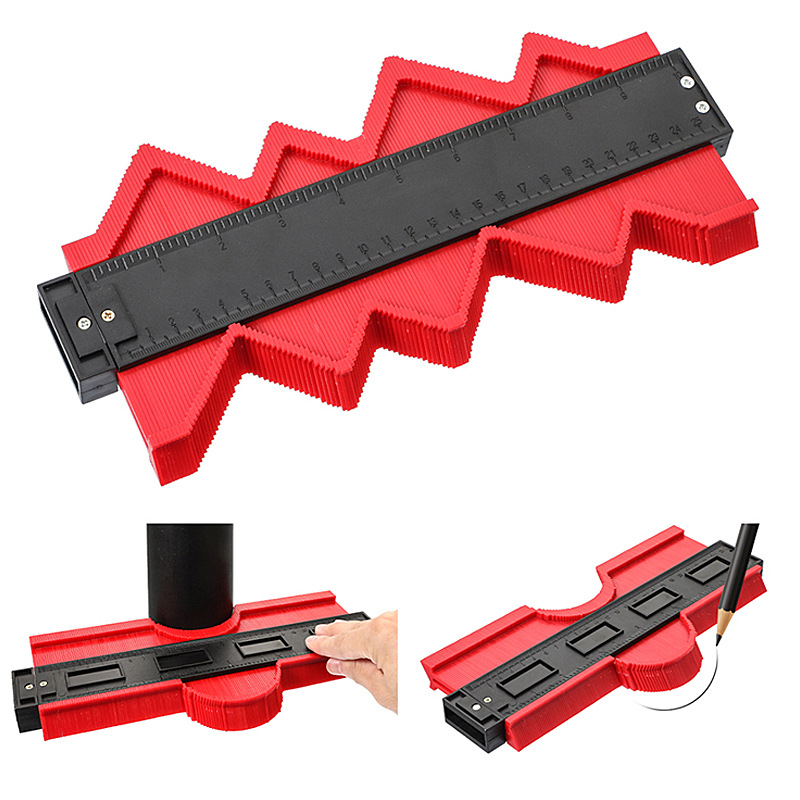 Μετρητής προφίλ για την άκρη λαμιναμένου δαπέδου, ρυθμιζόμενο κλειδωτικό άκρου, ABS υλικό, γωνιακός χάρακας