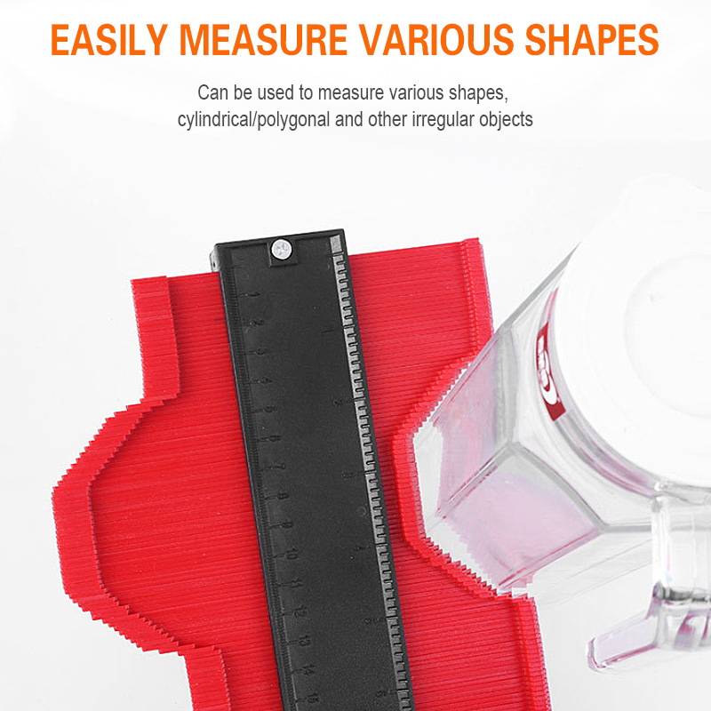 Μετρητής προφίλ για την άκρη λαμιναμένου δαπέδου, ρυθμιζόμενο κλειδωτικό άκρου, ABS υλικό, γωνιακός χάρακας