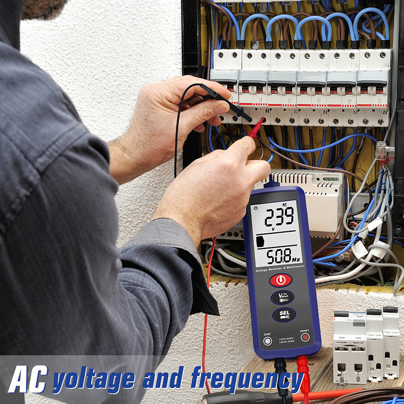 Du režimų išmanusis multimetras – mini įtampos testeris, daugiafunkcinis, apsauga nuo įkaitimo, automatinis skaitmeninis matavimo prietaisas