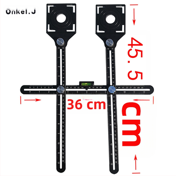 Διπλής κεφαλής επίπεδος χάρακας για την τοιχοποιία — εύρος 100 mm, αλουμίνιο κράμα και ανοξείδωτος χάλυβας, γωνιόμετρο