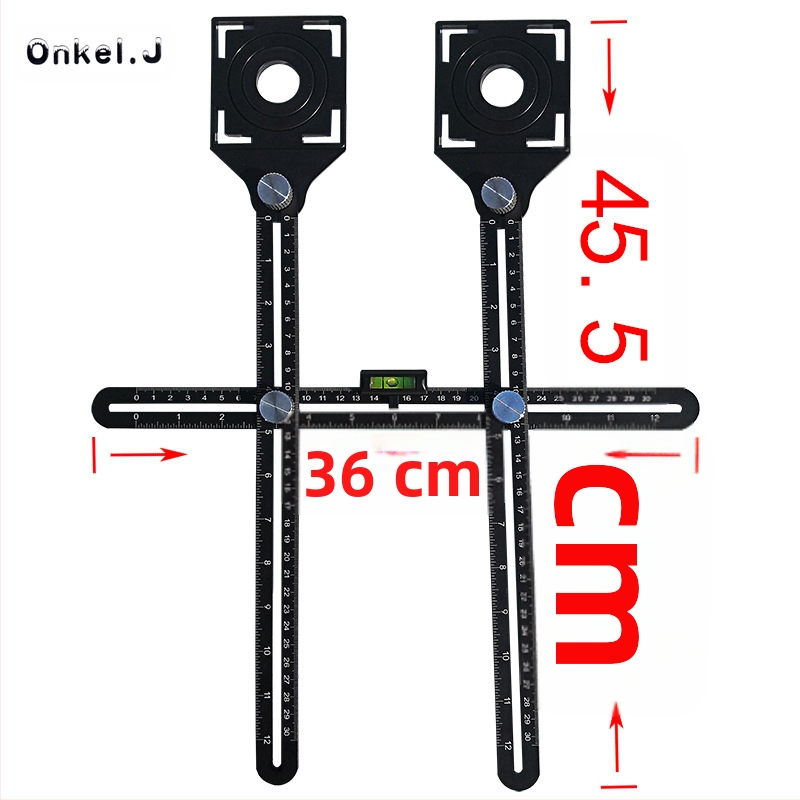 Двуглавен плосък измервател за зидария — обхват 100 мм, алуминиева сплав и неръждаема стомана, ъгломер