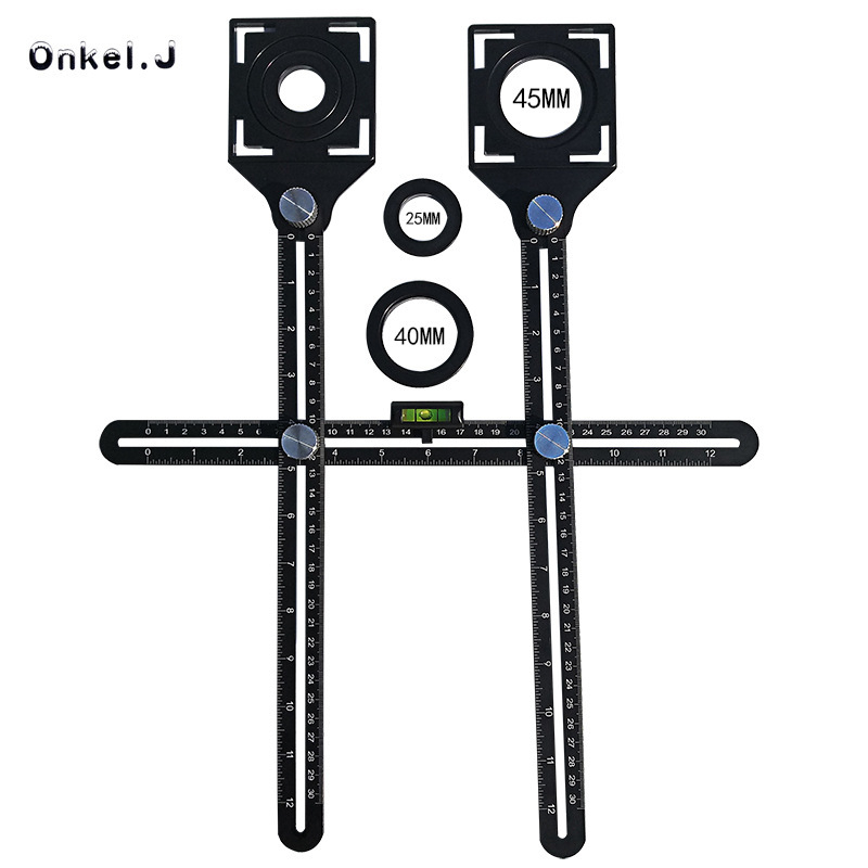 Διπλής κεφαλής επίπεδος χάρακας για την τοιχοποιία — εύρος 100 mm, αλουμίνιο κράμα και ανοξείδωτος χάλυβας, γωνιόμετρο